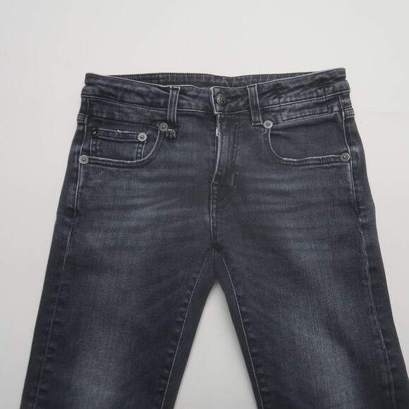 R13 Boy Straight Jeans in Strummer Black Size 24 - Picture 4 of 12